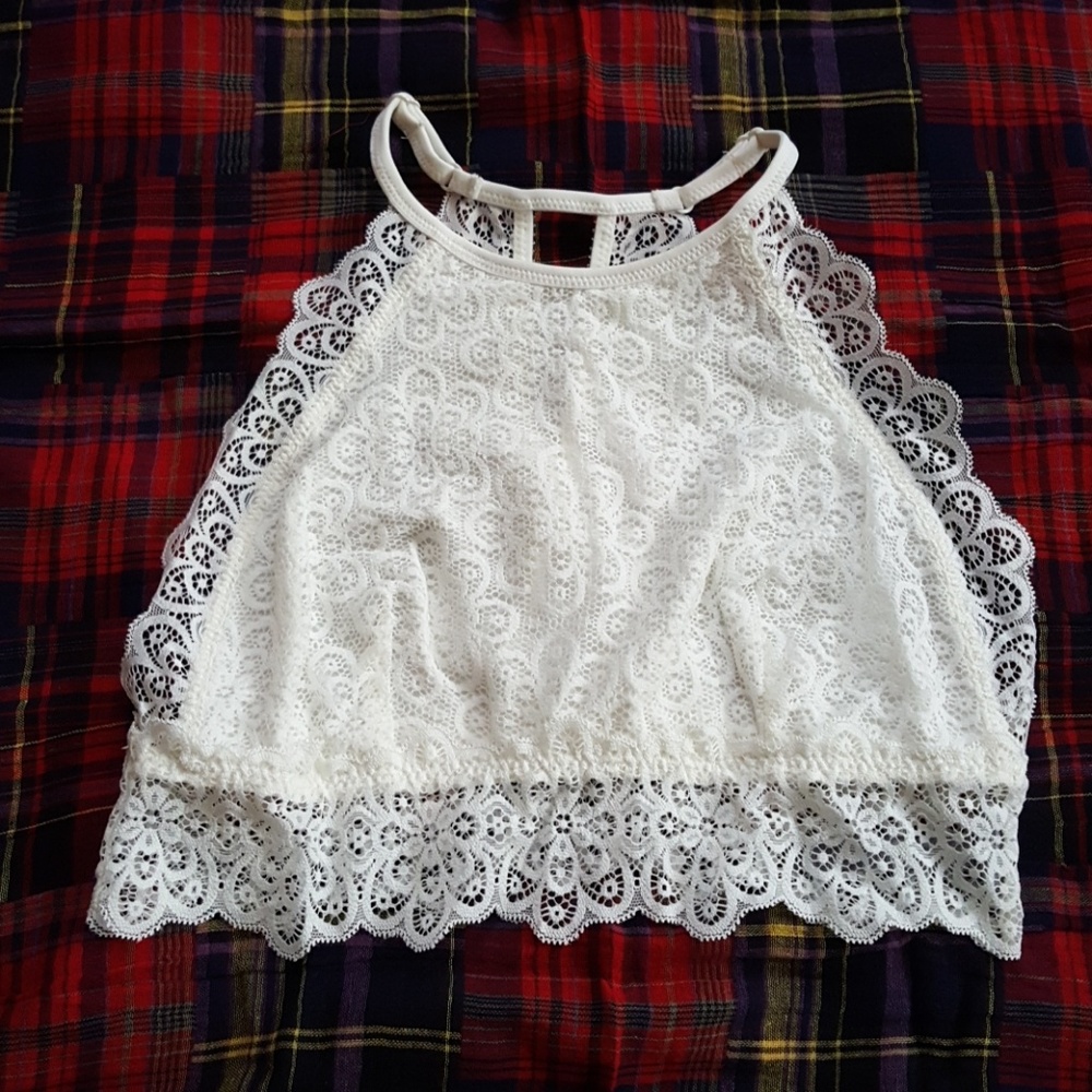Aerie High Neck Lace Bralette - S